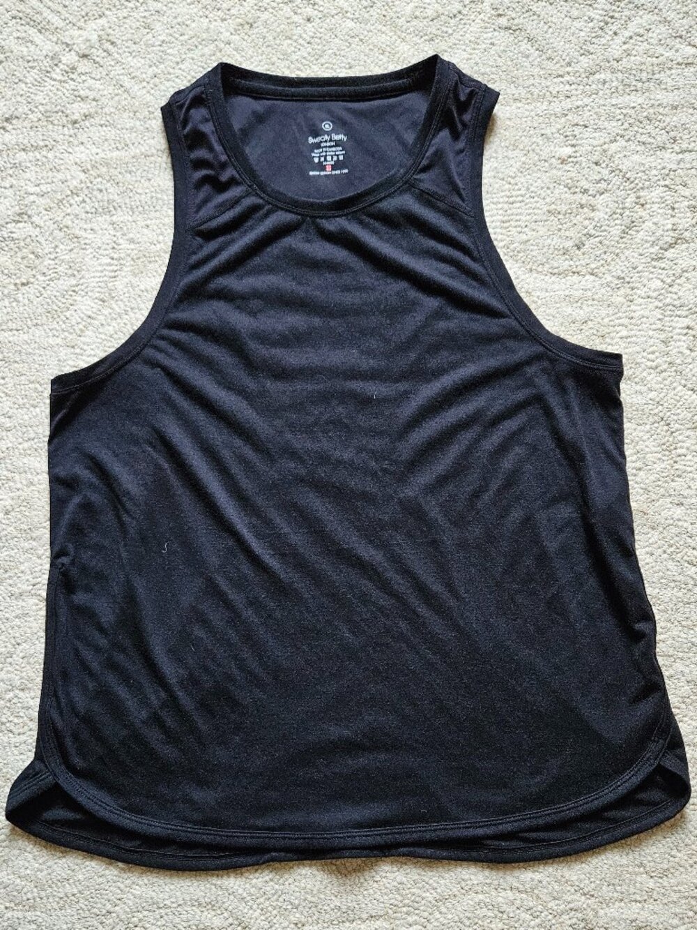 Sweaty Betty Black Tank Top XL Workout Athletic Running Yoga Casual Activewear
